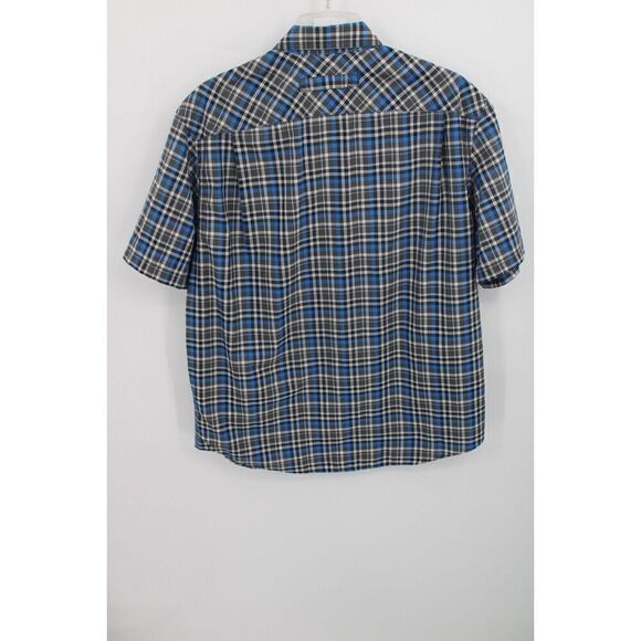 Duluth Blue Gray Plaid Short Sleeve Button Front Shirt Size Large - Picture 5 of 6